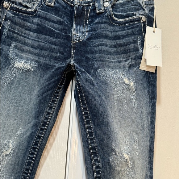 Miss Me Womens Jeans Mid Rise Easy Straight Size 26 Distressed - Picture 4 of 10